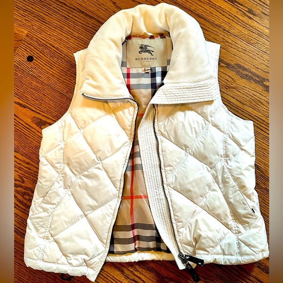 Burberry Jackets & Blazers - Burberry Down Vest - off-white with classic print lining. Size large